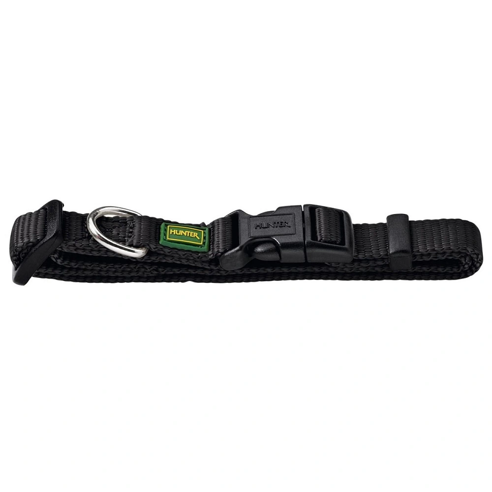 Hunter Vario Basic Halsbånd Sort S 22-35 cm - Komfortabelt nylonhalsbånd